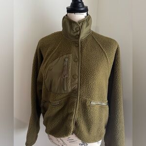 Free People Movement Hit The Slopes Fleece Jacket in army XS